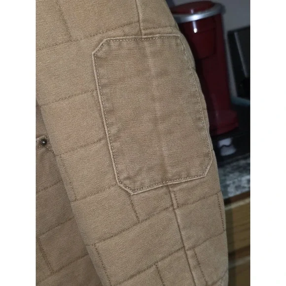 Carhartt Quilted Canvas Work Jacket Brown Corduroy Collar Mens XL - Picture 5 of 15